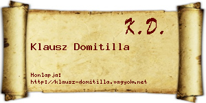 Klausz Domitilla névjegykártya